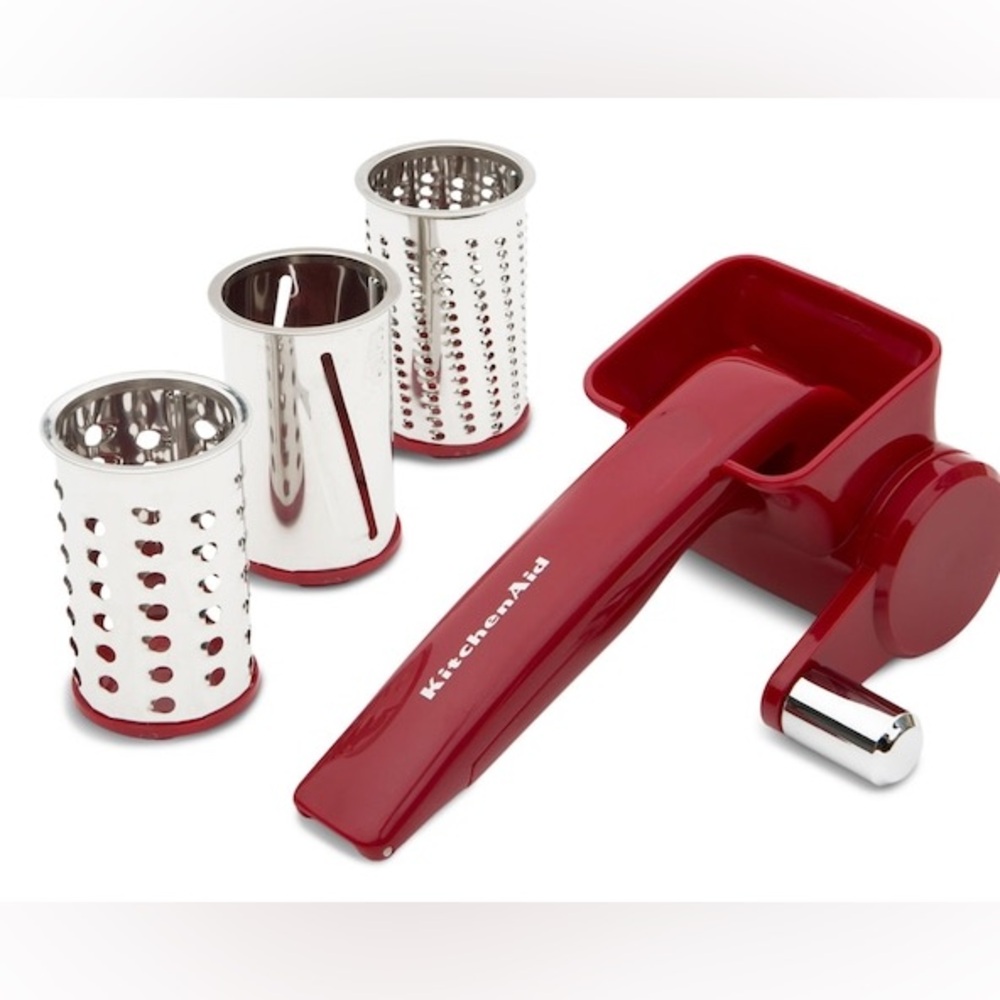 Bright Red Kitchen Aid Rotary Grater.